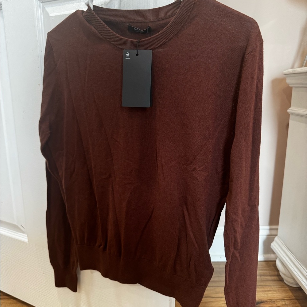 NWT Massimo Dutti Brown Crew Neck Sweater Women’s Small
